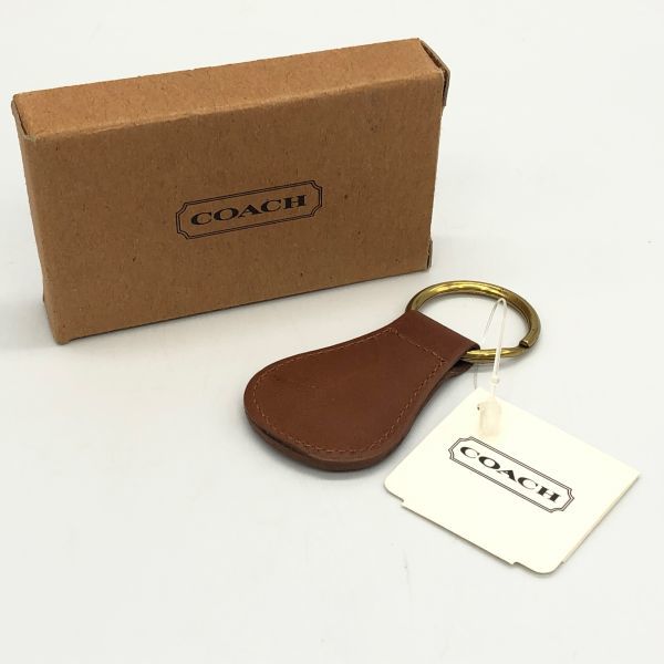 [19282]COACH Old Coach key holder leather original leather key ring charm accessory small articles Brown Coach passing of years storage outside fixed form 