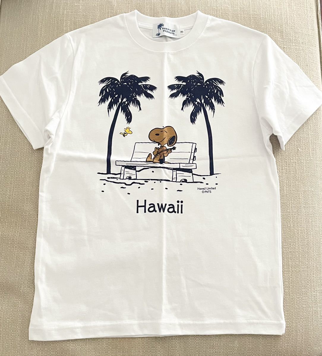 日焼けスヌーピー Tシャツ ハワイ限定 XS ウクレレMoni Honolulu Surf’s Up Peanuts Snoopy ウッドストック