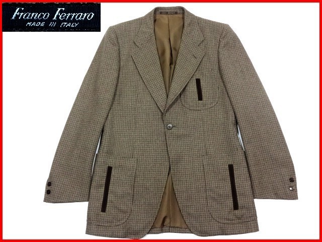 買い誠実 即決☆イタリア製☆FRANCO メンズ チェック ツイード サイズ