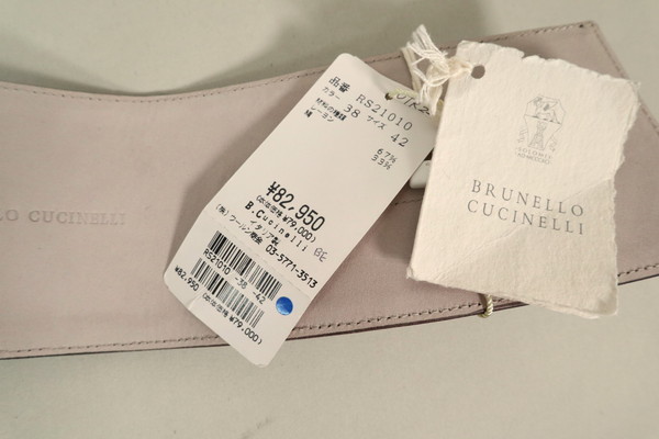 ＊90%OFF新品 ブルネロクチネリ BRUNELLO CUCINELLI イタリア製 ベルト 価格86,900円(税込)サイズ42(XL)ダークブラウンOTR221_画像6