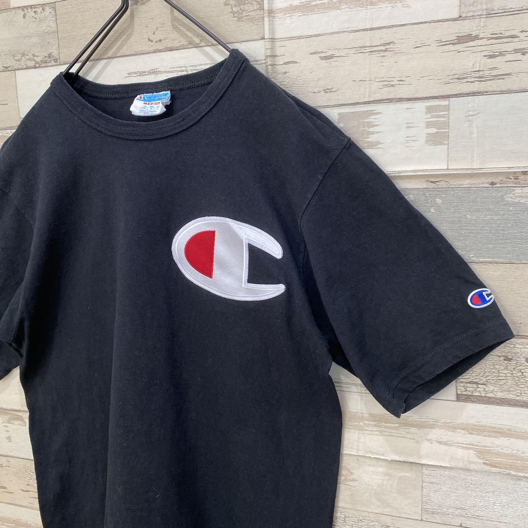 Champion チャンピオン 厚手 ヘビーウエイト Tシャツ ロゴ メンズM アメカジ　メンズ　レディース ヘビーオンス　ロゴ　刺繍_画像2