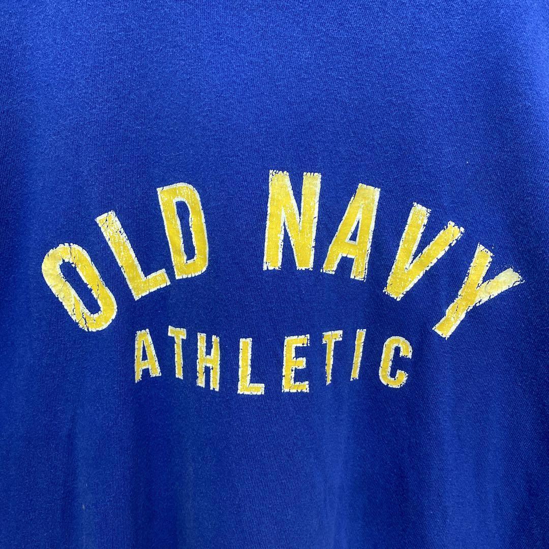 OLD NAVY US古着 カレッジTシャツ アメカジ L メンズ レディース　オールドネイビー　青　ブルー