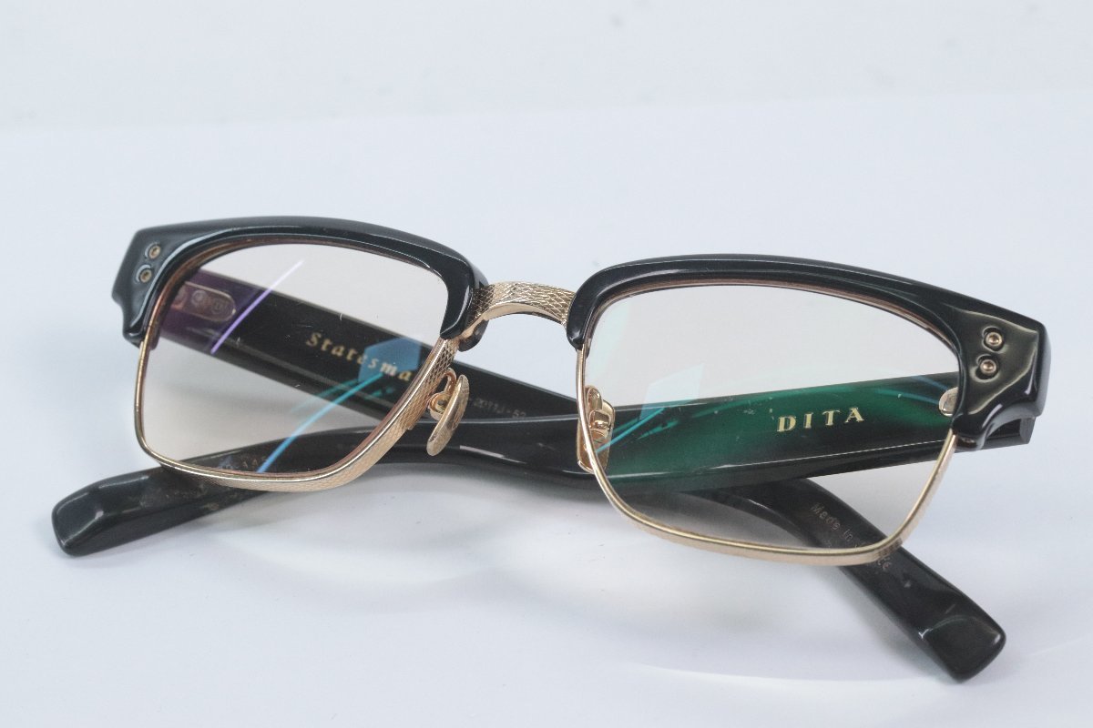 美品 DITA Statesman 眼鏡 サングラス メガネ 黒 金 べっこう-