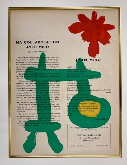 【特価】　≪　　 　ミロ　 　　≫　　オリジナルリトグラフ【石版画】　　　1948年　Ⅱ　　 JOAN　MIRO 　　DERRIERE　LE　MIROIR