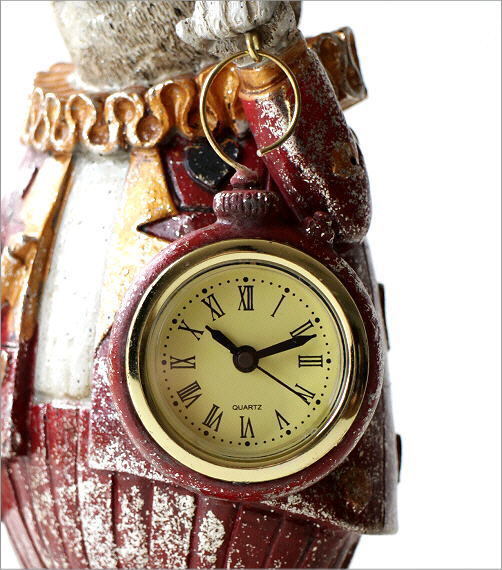 置時計 置き時計 おしゃれ かわいい うさぎ 置物 雑貨 オブジェ アンティーク シャビー 卓上 懐中時計 トランペットラビットクロック_画像4