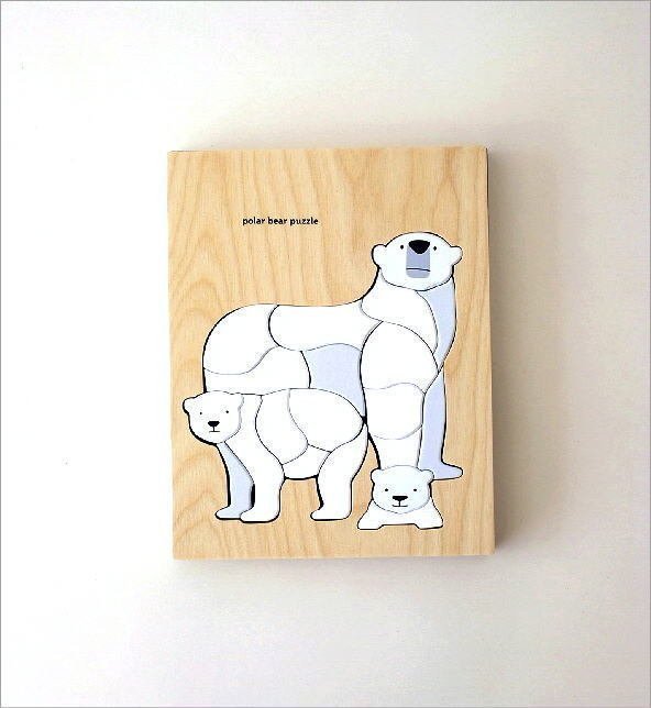  puzzle wooden wooden toy bear .. white bear interior natural wood Pola - Bear puzzle free shipping ( one part region excepting ) ras3770