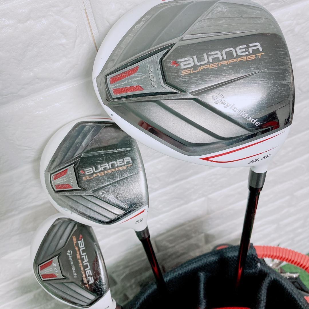 【TaylorMade 11本】ゴルフクラブセット メンズ テーラーメイド BURNER 2.0J キャディバッグ ドライバー アイアン 初心者  中級者 バーナー