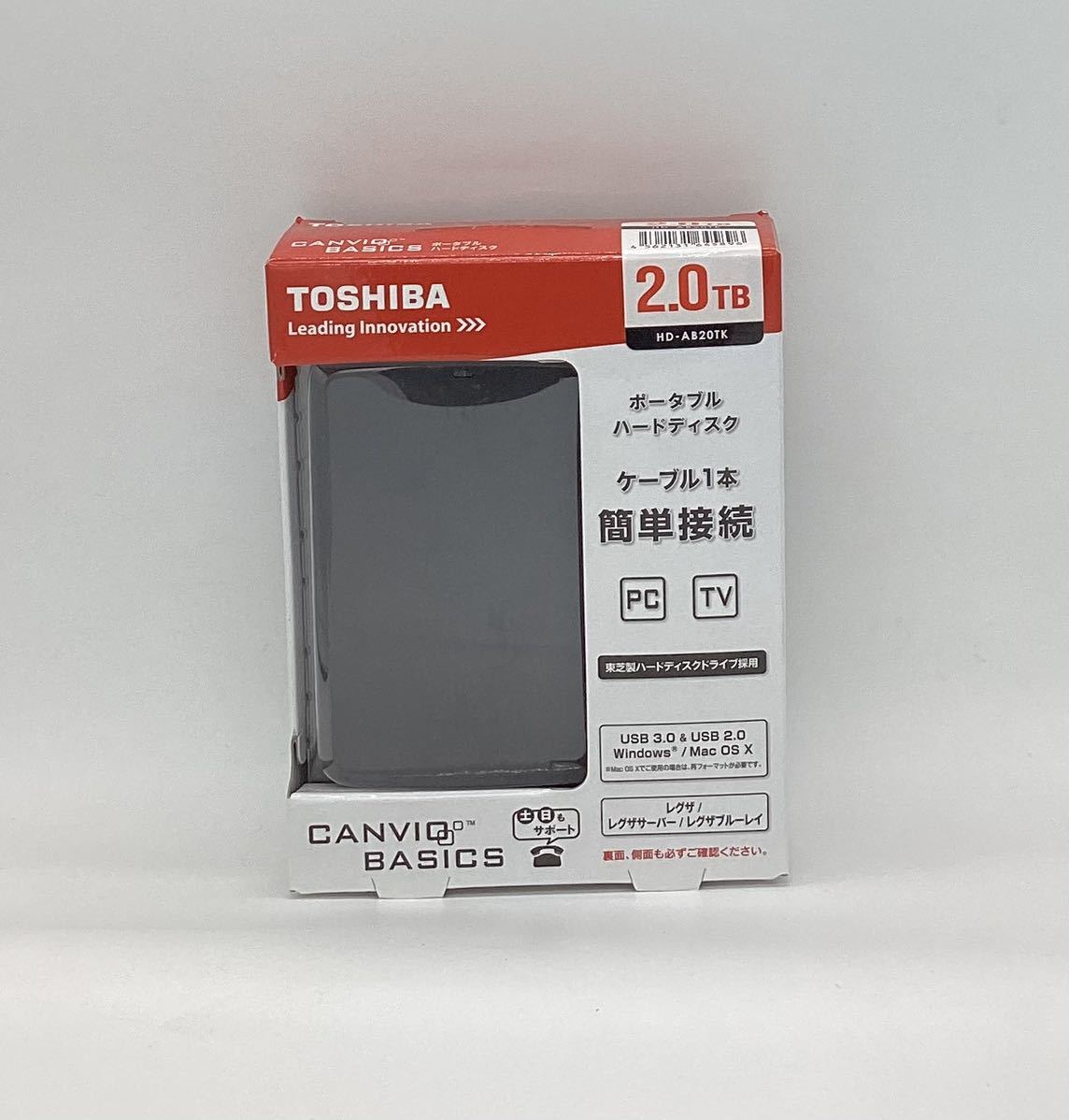 【 新品 】 東芝 HD-AB20TKブラック BASICS CANVIO 2TB 2.5インチポータブルハードディスク TOSHIBA 1TB～