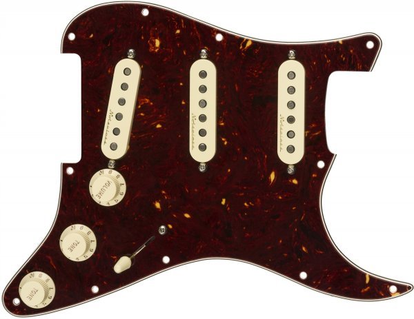 送料無料 純正新品 Fender フェンダー◆Vintage Noiseless Stratocaster 配線済ピックガード◆Pre-Wired SSS色:SHELL 11穴 STRAT ストラト_画像3