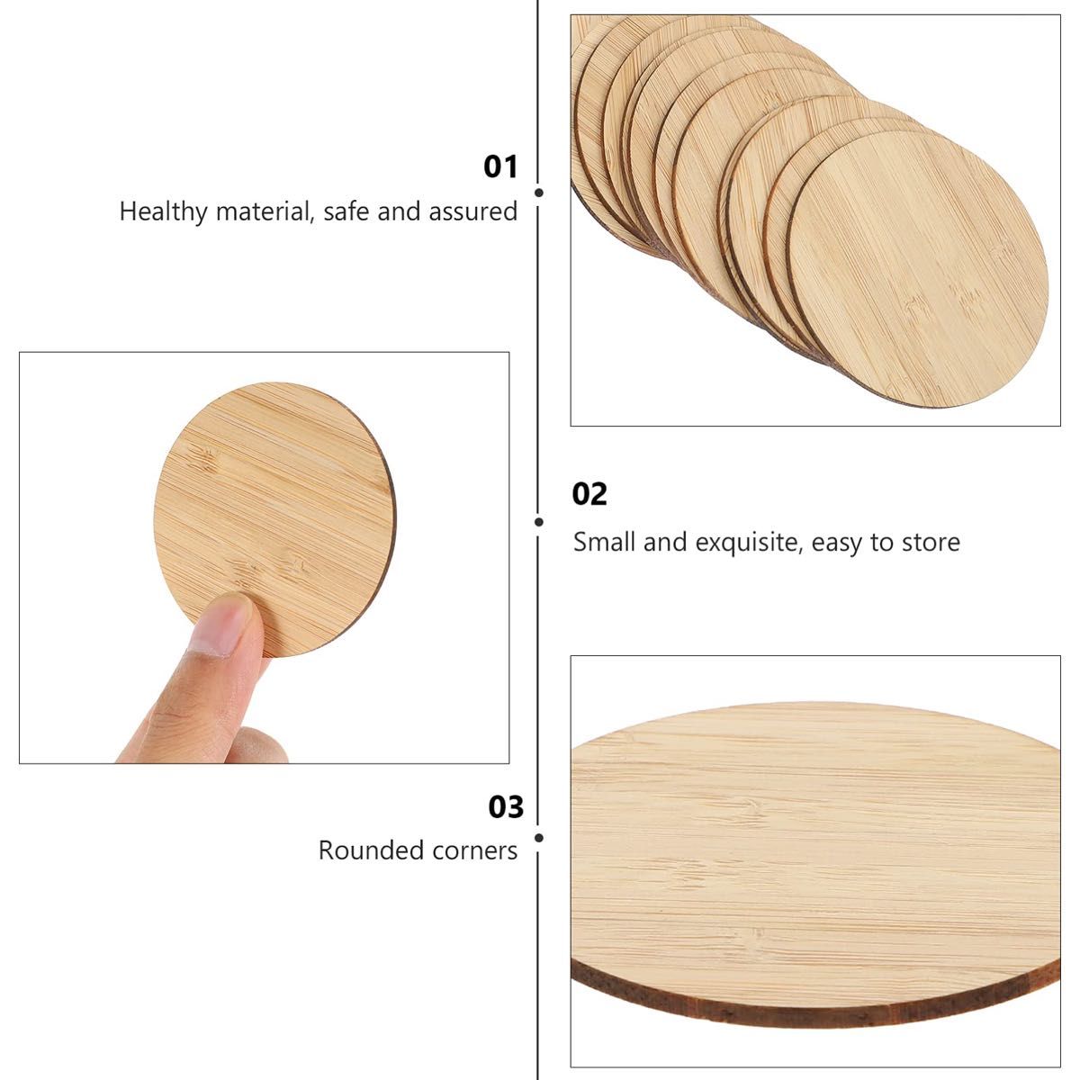 EXCEART 木材 木材チップ 丸型 木製スライス 装飾用 木製カードDIY