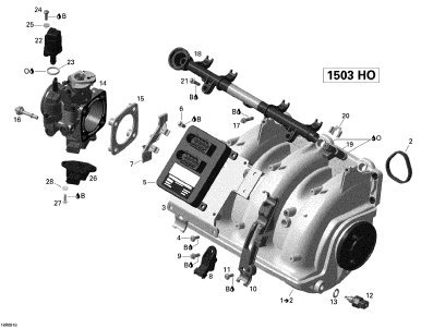 SEADOO RXT-X 255'08 OEM section (Air-Intake-Manifold-And-Throttle-Body) parts Used [S0973-07]_画像3