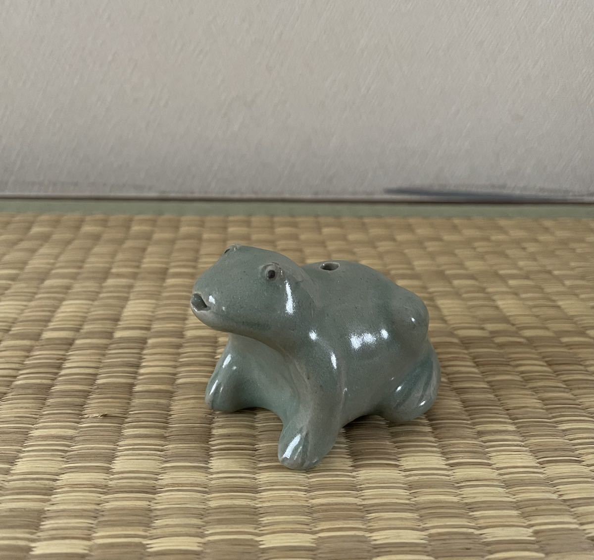 蛙型 青磁 水滴 文房用品 陶磁器 時代物 朝鮮 李朝 明時代 清時代 古