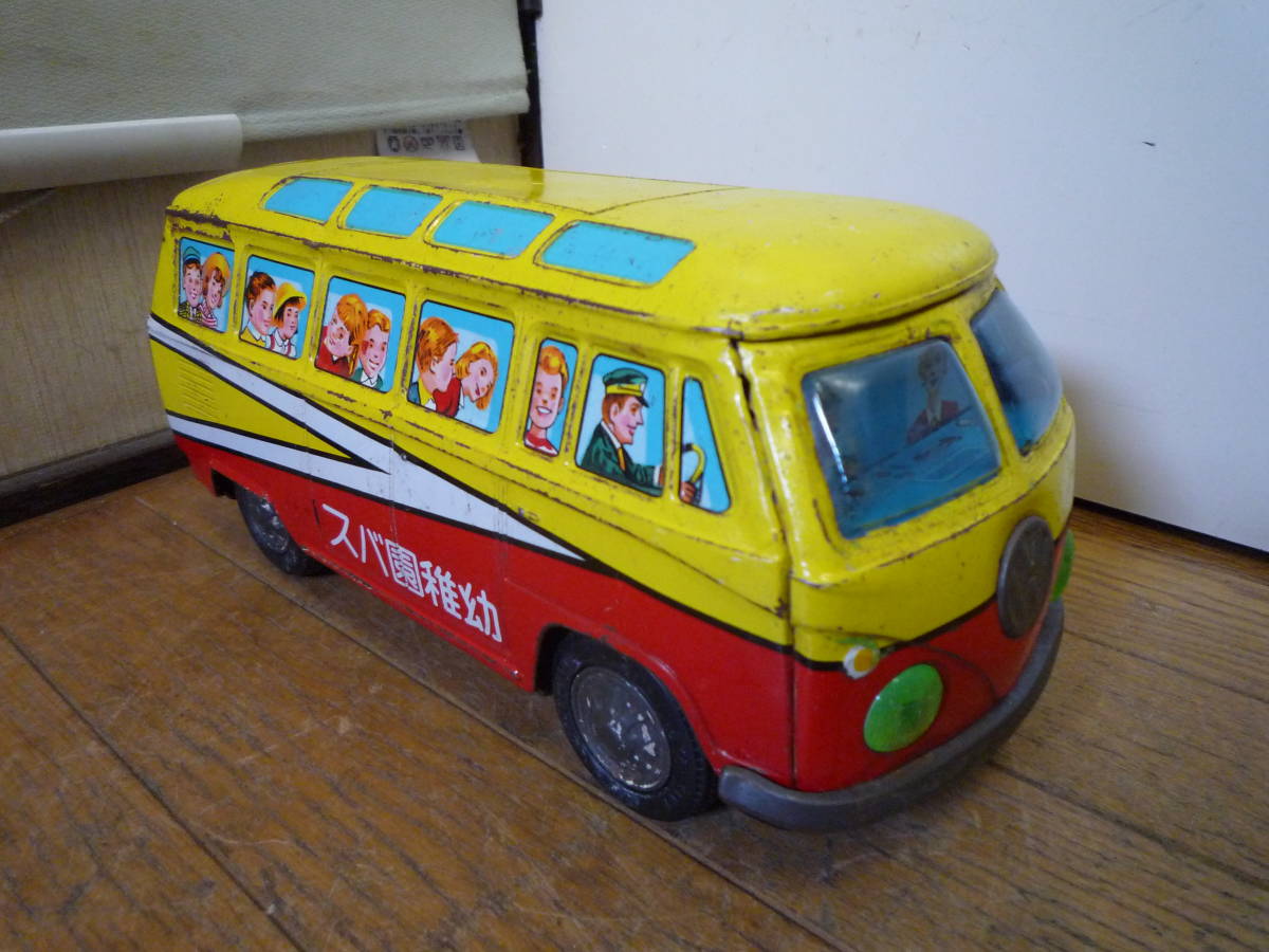 当時物 ブリキ 自動車 イチコー 幼稚園バス VW ワーゲン 手コロ 日本製