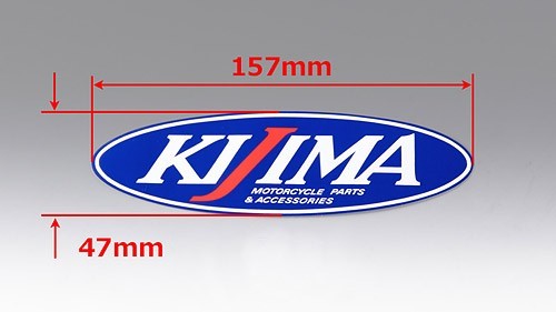 キジマ KIJIMA ステッカー KIJIMA ロゴ ブルー 157×47mm 1枚 305-6570_画像1