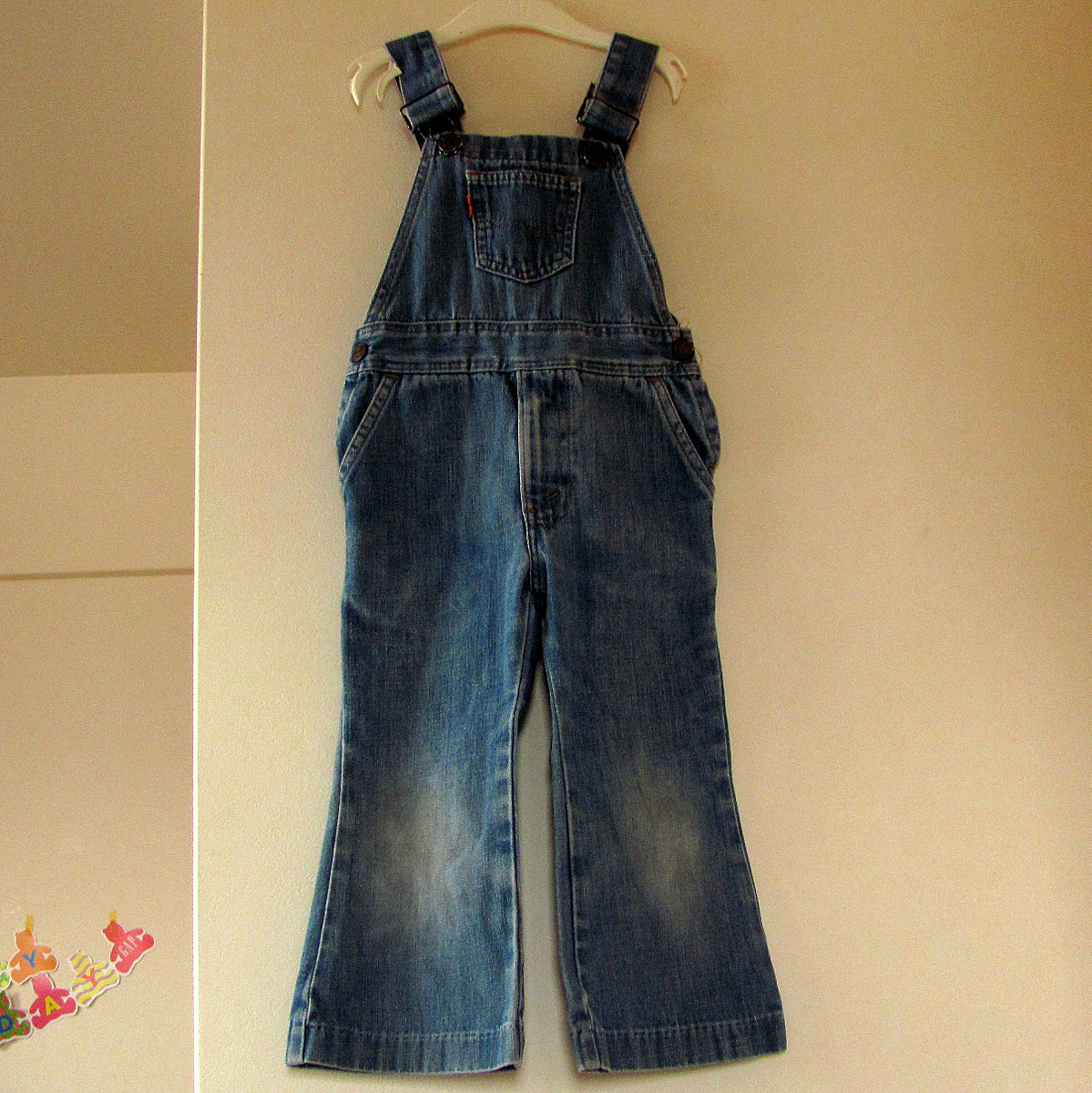 【オーバーオール】ビンテージ 子供用 Levi's リーバイス 1970s オレンジタブ アメリカ製 4歳 ワーク ベルボトム レア_画像1