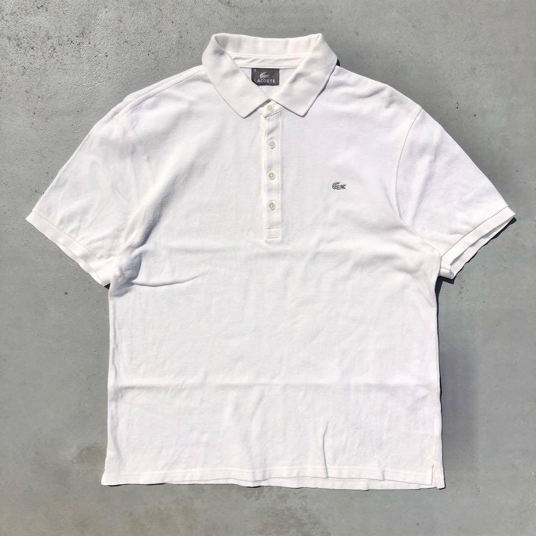 LACOSTE ラコステ 白ワニ 刺繍ロゴ 半袖 ポロシャツ サイズ4 M LACOSTE ラコステ 白ワニ 刺繍ロゴ 半袖 ポロシャツ サイズ4 M