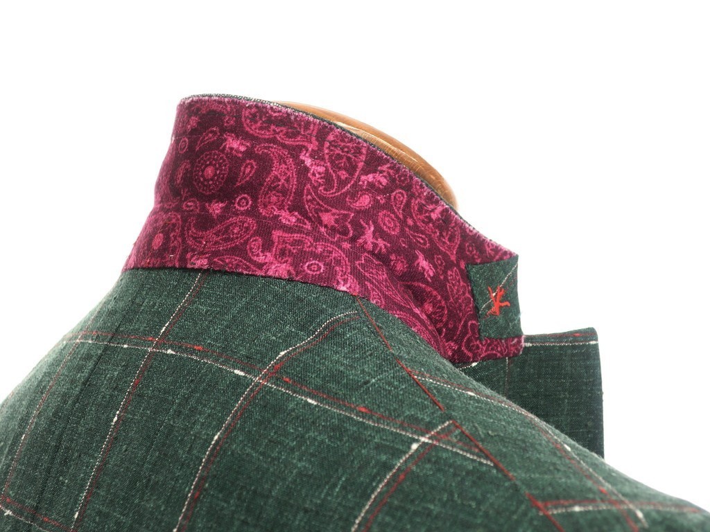 イザイア ISAIA CORTINA コルティナ ウールシルクリネン チェック 2つ
