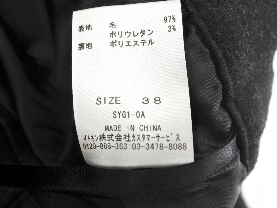 a.v.v アーヴェヴェ ウール混 裾ボタン ハーフ パンツ size38/チャコールグレー ■◇ ☆ dea8 レディース_画像4