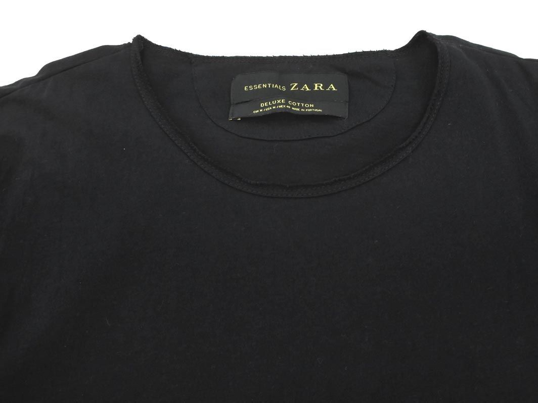 ネコポスOK ZARA ザラ 半袖 無地 カットソー sizeM/黒 ■◆ ☆ deb9 メンズ_画像3