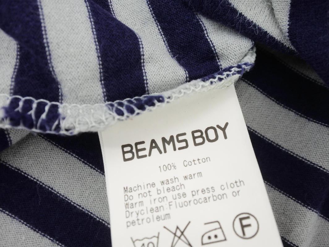 ネコポスOK BEAMS BOY ビームスボーイ ボーダー Tシャツ グレーｘ紺 ■◆ ☆ deb9 レディース_画像6