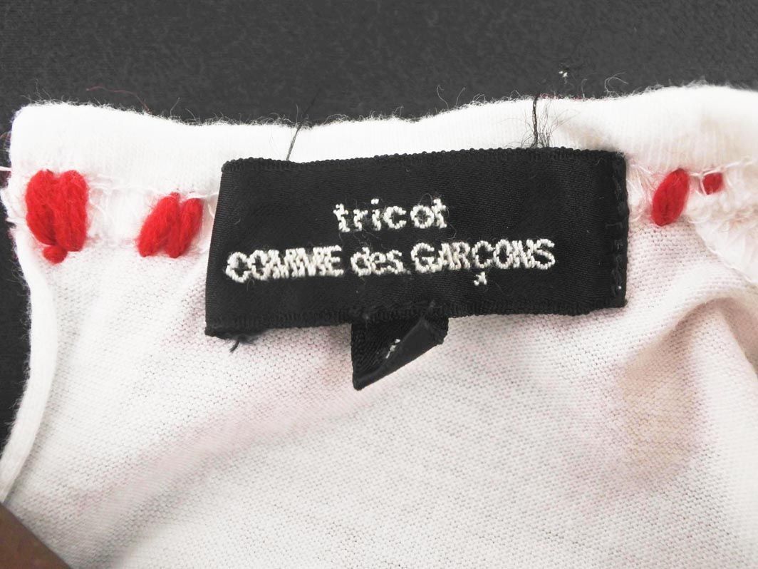 ネコポスOK tricot COMME des GARCONS トリコ コムデギャルソン モチーフ編みカラー カットソー sizeS/白 ■◆ ☆ dec6 レディース_画像7