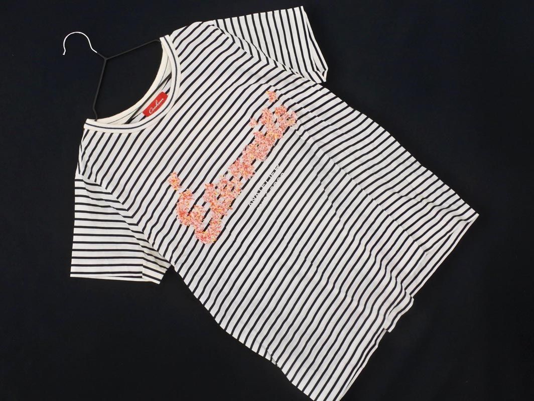 ネコポスOK Coohem コーヘン 刺繍 ボーダー 半袖 Tシャツ size36/白ｘ黒 ■◆ ☆ deb7 レディースの画像1