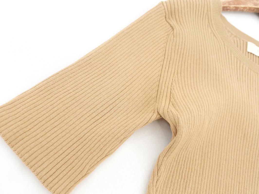 B:MING BEAMS Beams rib knitted sweater beige #* * dec9 lady's 