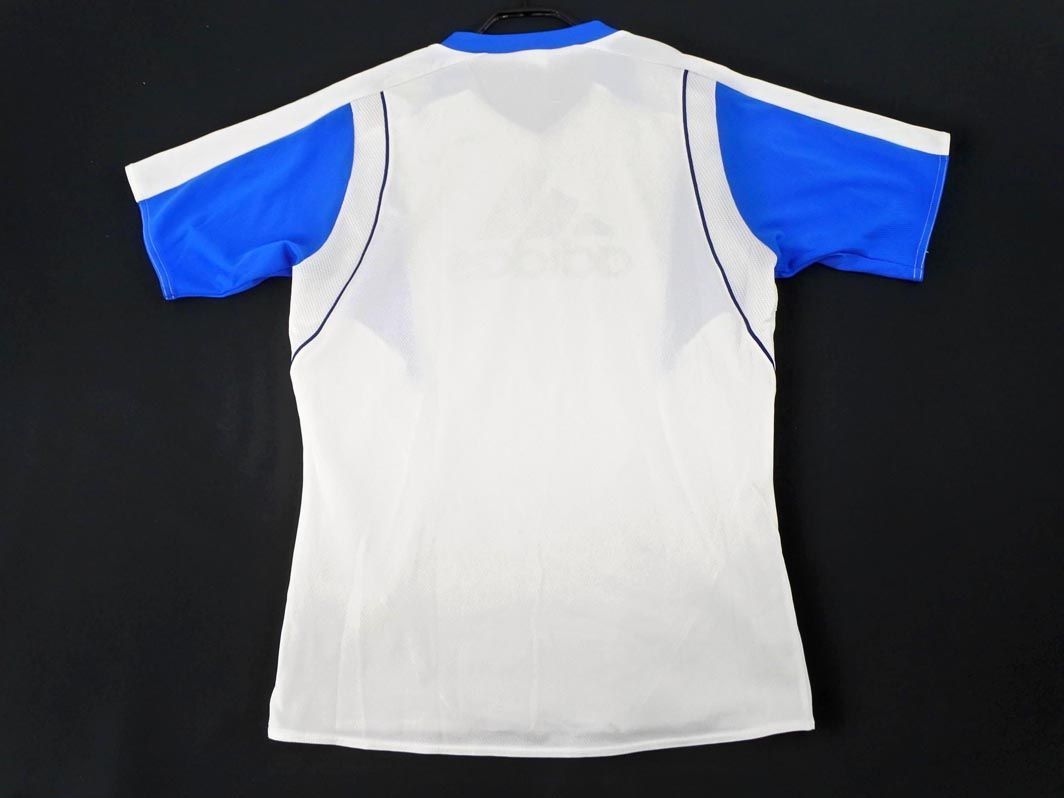アディダス ロゴ プリント トレーニングウェア Tシャツ sizeM/白ｘ青 ■◆ ☆ ded0 メンズの画像4