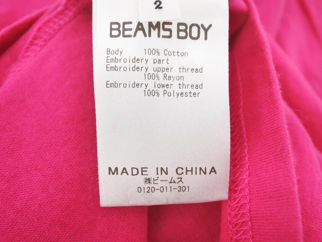 BEAMS BOY ビームスボーイ 刺繍 Tシャツ size2/ピンク ■◆ ☆ ded0 レディースの画像5