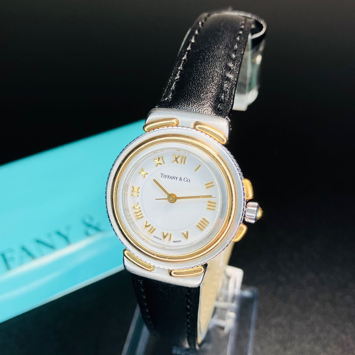 良品 可動品】ティファニー 腕時計 18Kコンビ インタリオ K18 18金