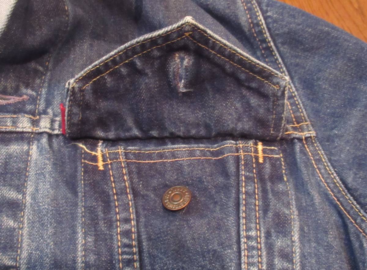 60's LEVIS 558 42 ボタン裏17 D (levi's リーバイス 3rd BIG E ビッグ ビンテージ 71205 557 70505 デニム ジャケットの画像5