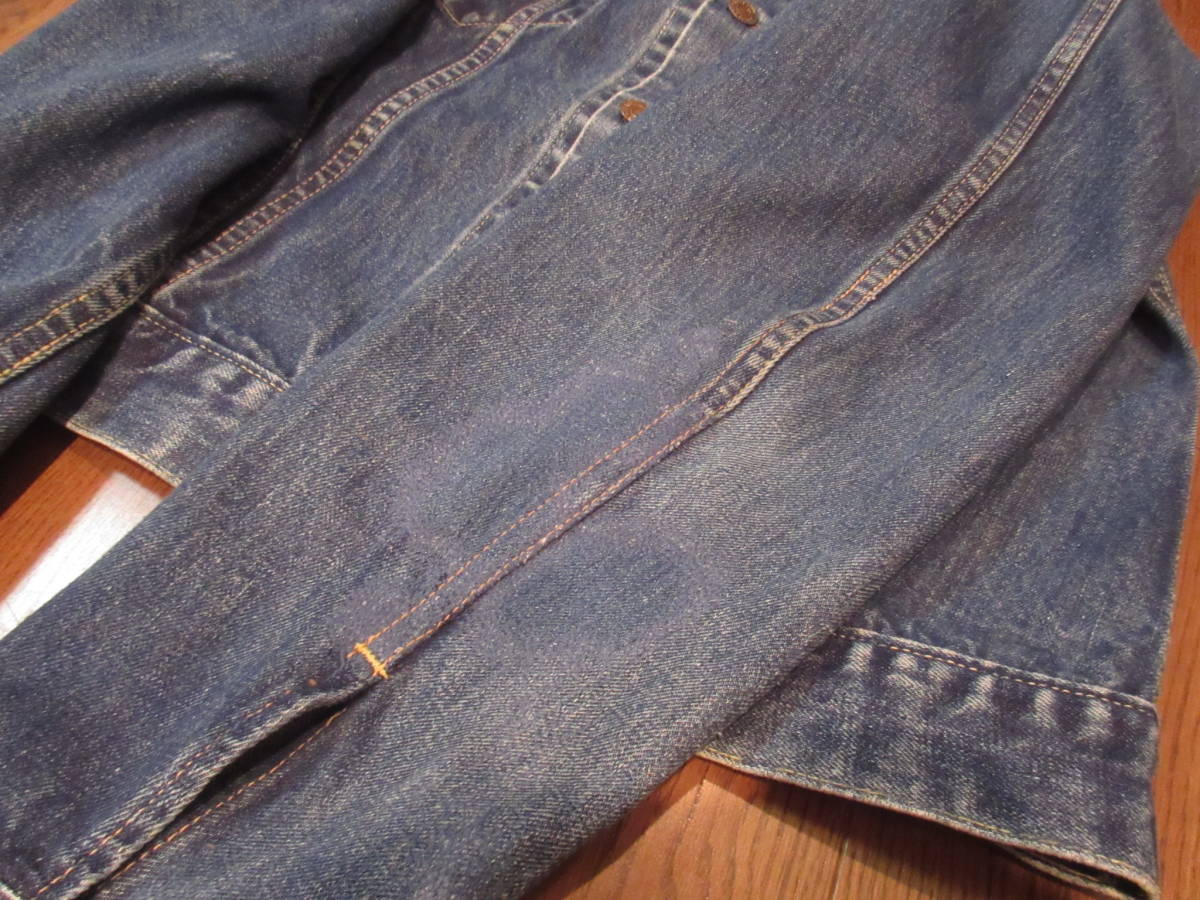 60's LEVIS 558 42 ボタン裏17 D (levi's リーバイス 3rd BIG E ビッグ ビンテージ 71205 557 70505 デニム ジャケットの画像9