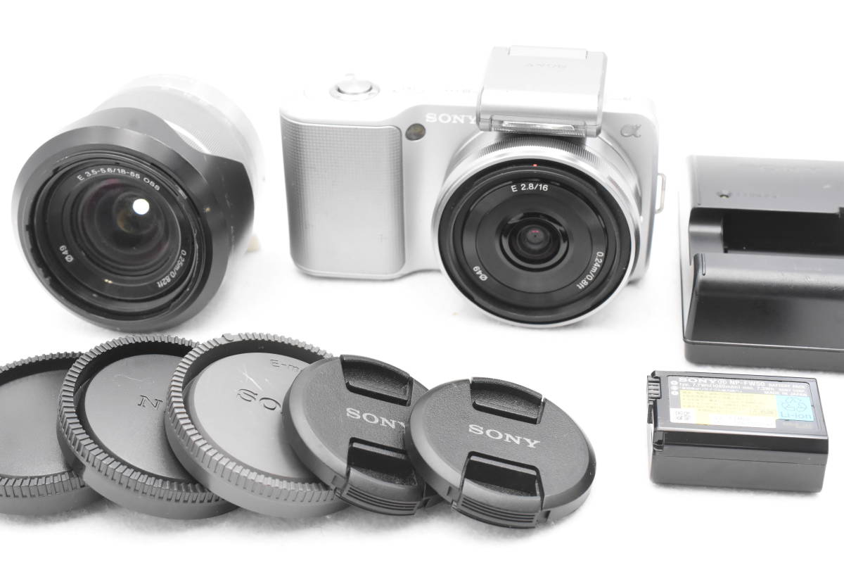 SONY Sony α NEX-3 silver mirrorless single‐lens reflex camera + E 16mm F2.8 + E 18-55mm F3.5-5.6 OSS lens (t3203)