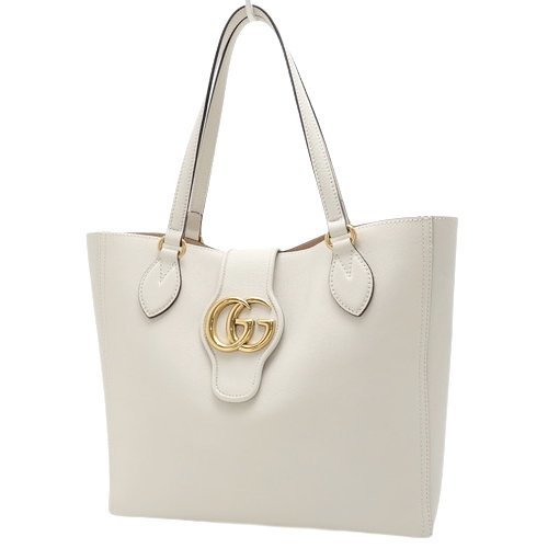 GUCCI(グッチ) ダブルG スモールトート トートバッグ レザー オフ