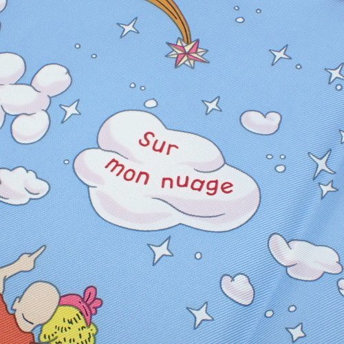 HERMES(エルメス) SUR MON NUAGE 私の雲 カレ90 スカーフ シルク 水色