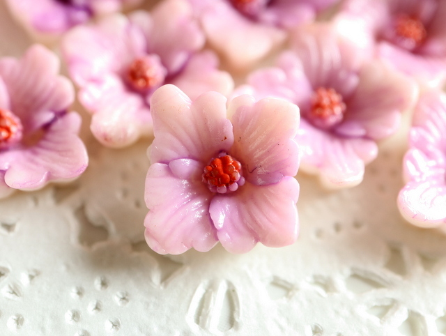  лаванда лиловый квадратное цветок цветок Japan Vintage kaboshon сделано в Японии retro ручная работа аксессуары детали 10mm 4 шт 