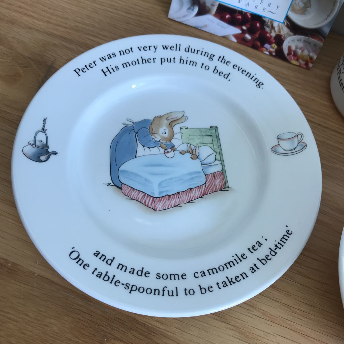 未使用品 WEDGWOOD ピーターラビット NURSERY SET 旧刻印 3点セット ウエッジウッド PETERRABBIT マグカップ お皿 スープ皿 箱有り 食器_画像6