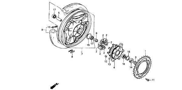 MC08 F2F 純正 キャリパーOHセット VT250F インテグラ 送料250円～ フロント ブレーキ ピストン シール . ダスト VT250F2F .3ma3/ma3x2_MC08 107-112 Ｆ-14