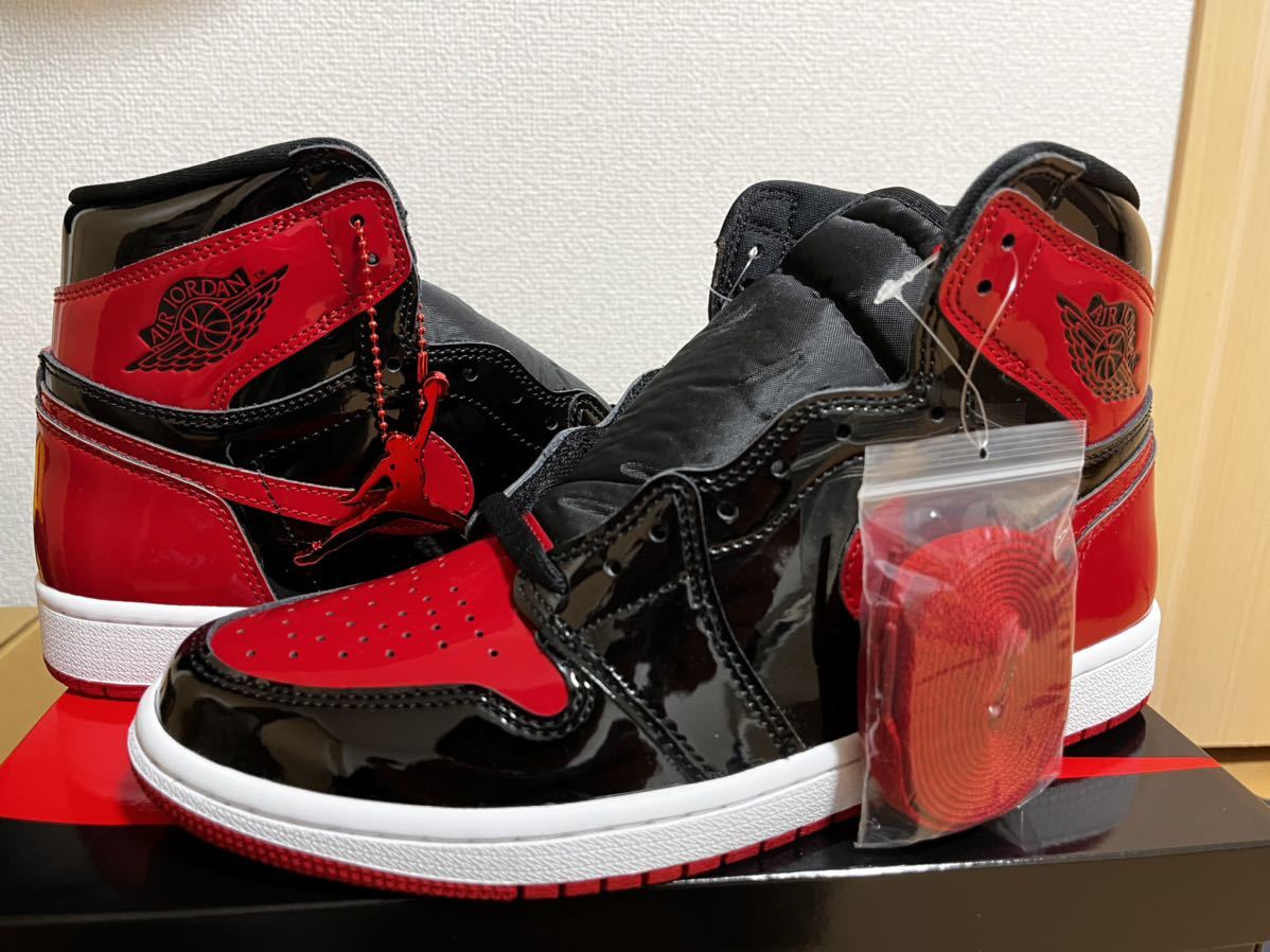 新品未使用！【27.0cm】エアージョーダン1パテントブレットNike Air Jordan 1 High OG Patent Bred (555088-063)_画像6