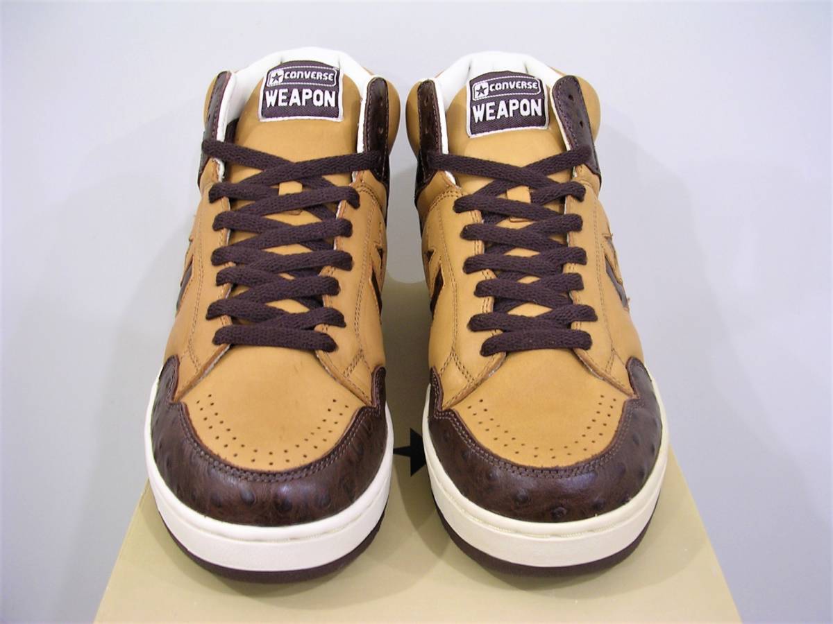 未使用 CONVERSE WEAPON HI BROWN/OSTRICH US10 28cm デットストック コンバース ウエポン ハイ 1K708 ブラウンXオーストリッチ_画像5