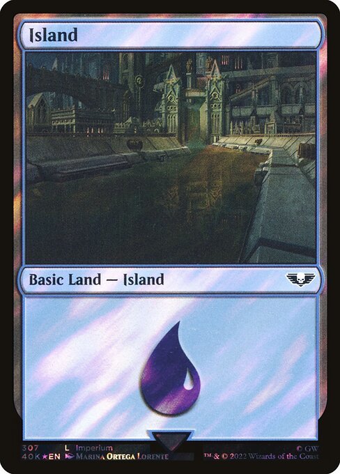 MTG ■土地/英語版■ 《島/Island》★サージFOIL★ ウォーハンマー40,000 40K_画像1