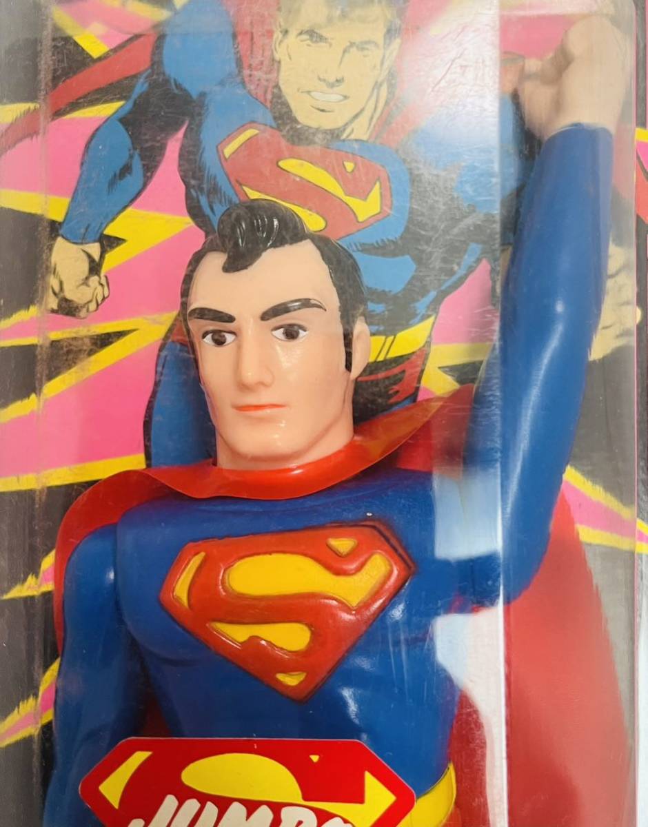 ★当時物　JUMBO　SUPERMAN　おもちゃ　スーパーマンBIGSIZE　ソフビ人形　古い　箱付　1979年　約32cm　アメコミヒーロ　ビンテージ　ラスト１点