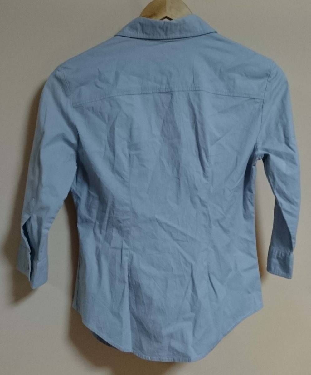 SISLEY [シスレー]長袖 シャツ/Ｍサイズ相当/グレーがかった薄いブルー/美品/レディース/トップス/古着_画像2