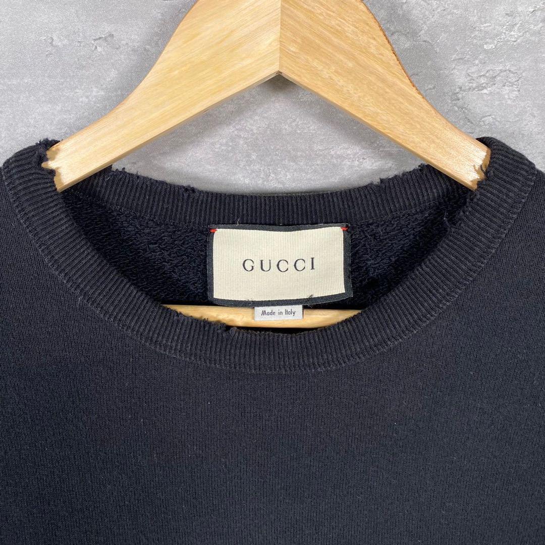 GUCCI』グッチ (M) ロゴダメージスウェット トレーナー GG柄