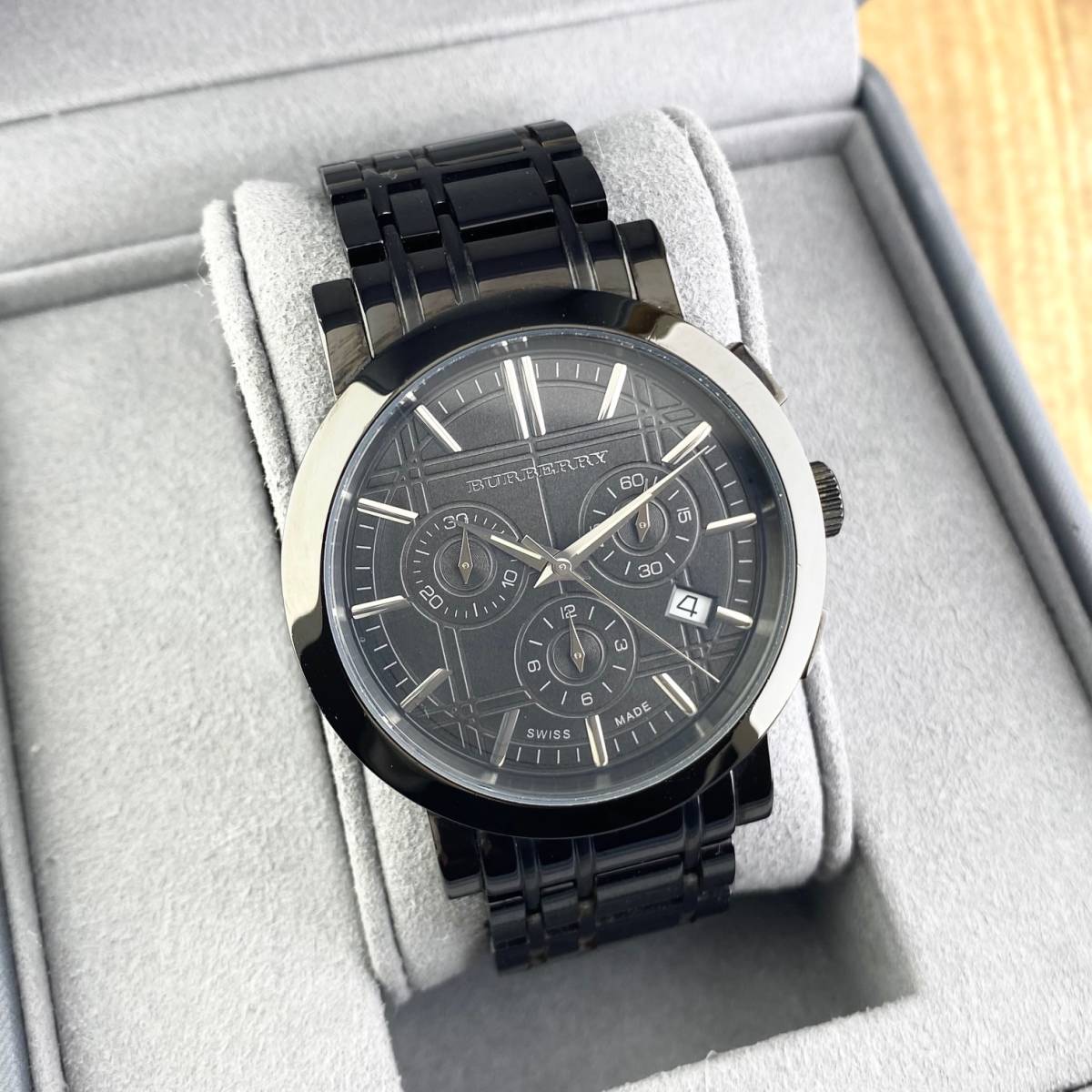 2023大人気 BURBERRY バーバリー BU1373 ブラック クロノグラフ 腕時計