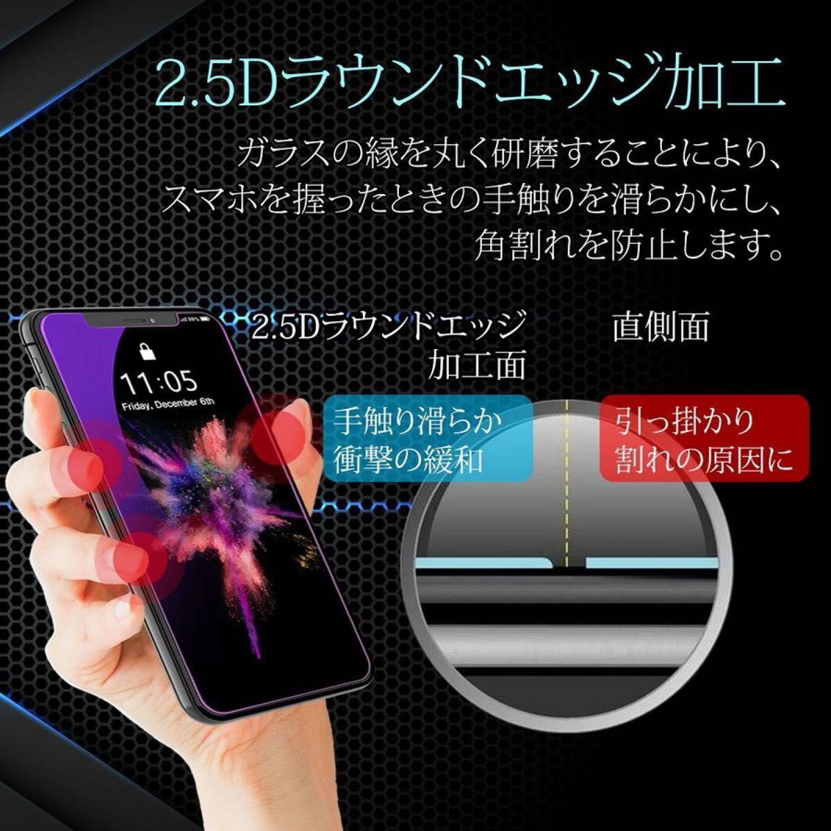 強化ガラス  液晶保護フィルム iPhone13 ProMax 6.7インチ ブルーライトカット