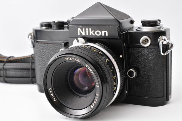 モルト交換済】Nikon F2 Eye Level Black 35mm SLR Camera 50mm F2 非