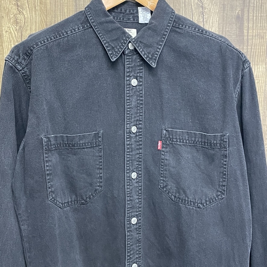 levi's リーバイス ブラックデニムシャツ 長袖シャツ メンズ M_画像6