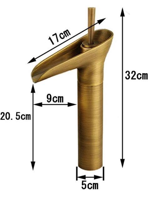 混合水栓 蛇口 シングルレバー レトロ 洗面台 ロング水栓 手洗い鉢 トール水栓　取り付けホース2本（60cm）