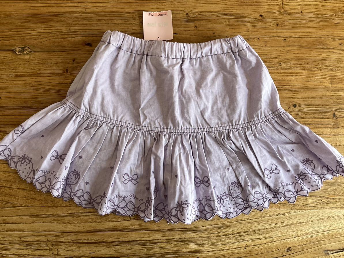 * new goods *[ Mezzo Piano mezzo piano ]* strawberry . Ribon. cut Work * lavender * inner pants attaching skirt * size 130 *